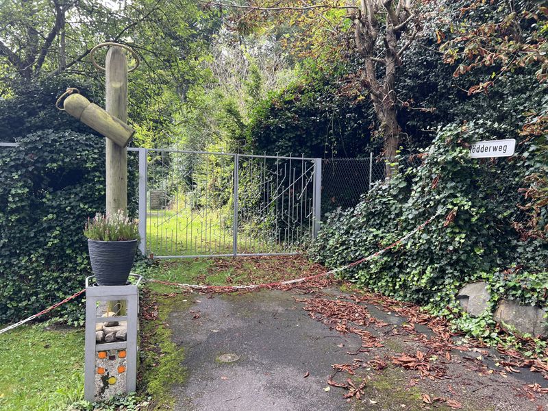 Grabstein hinter dem Zaun
